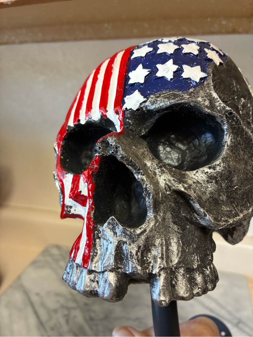 American Flag / Route 66 Skull Decor - Accent Piece